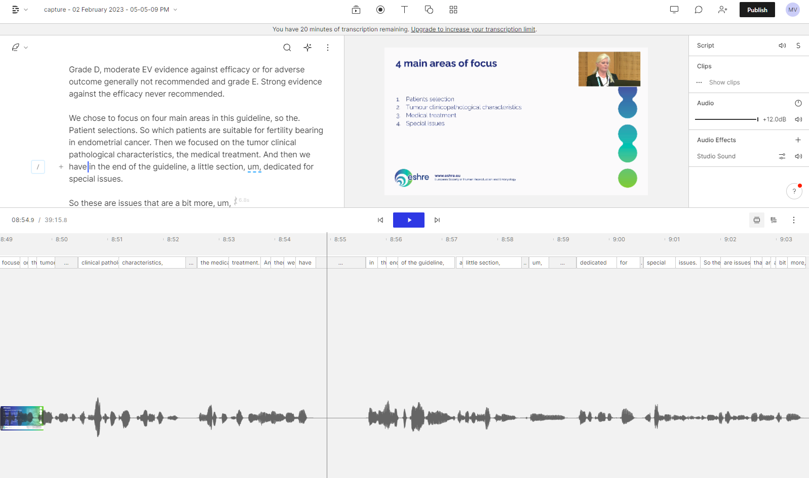 Cleaning up voice recordings with Studio Sound