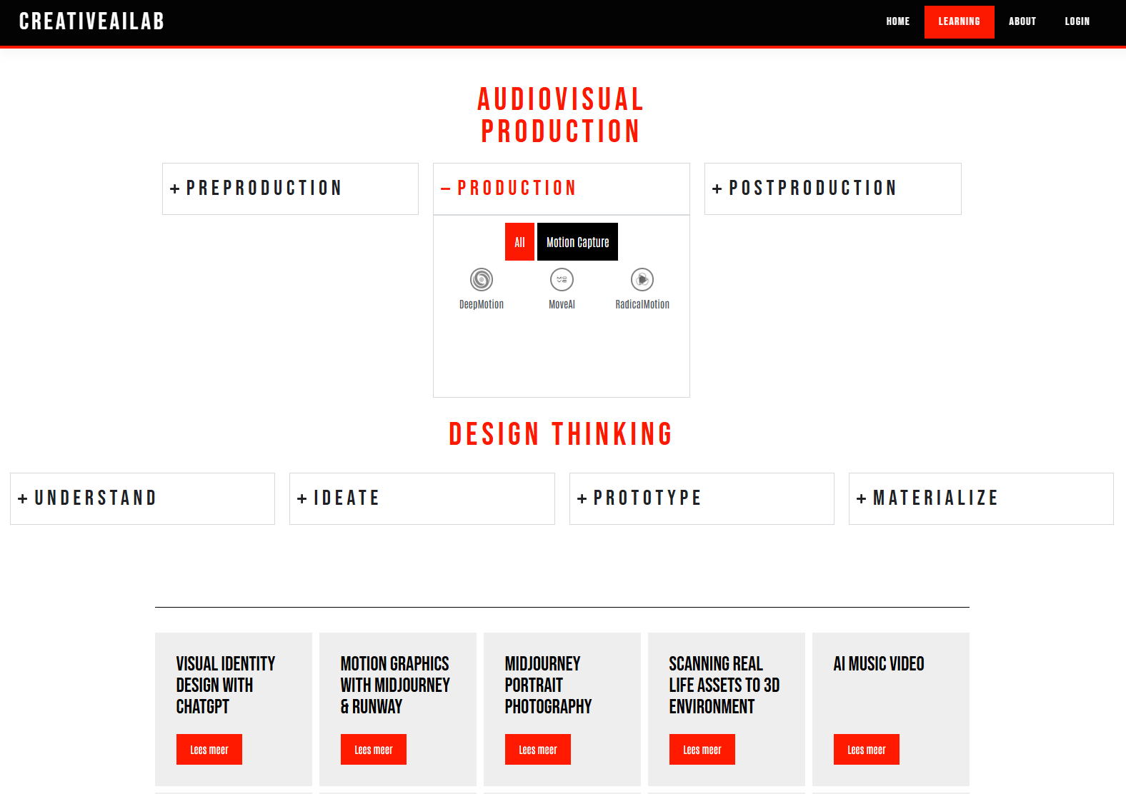 Creative AI Lab - Learning Page