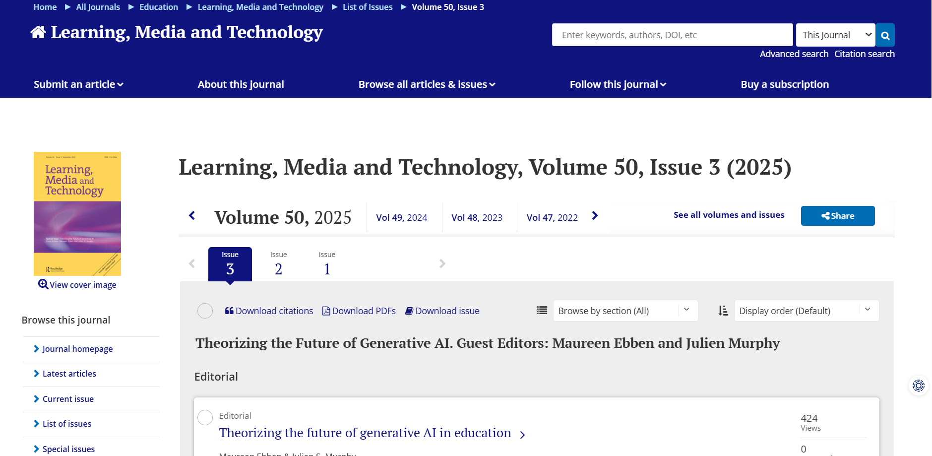 Theorising the future of Generative AI in education - Media and ...