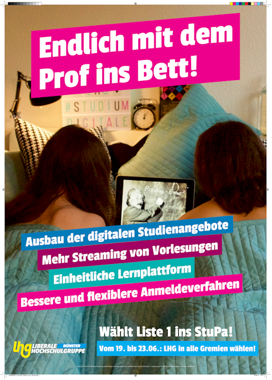 Election poster from the students parliament election in 2017 demanding more lectures to be recorded.