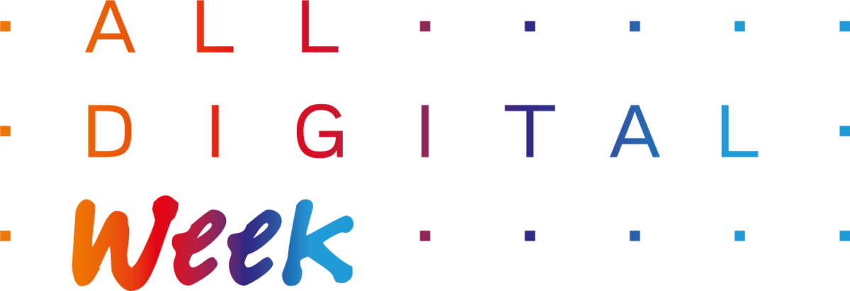 Logo of ALL DIGITAL Week with the words 'ALL DIGITAL' in uppercase and 'Week' in a script font.