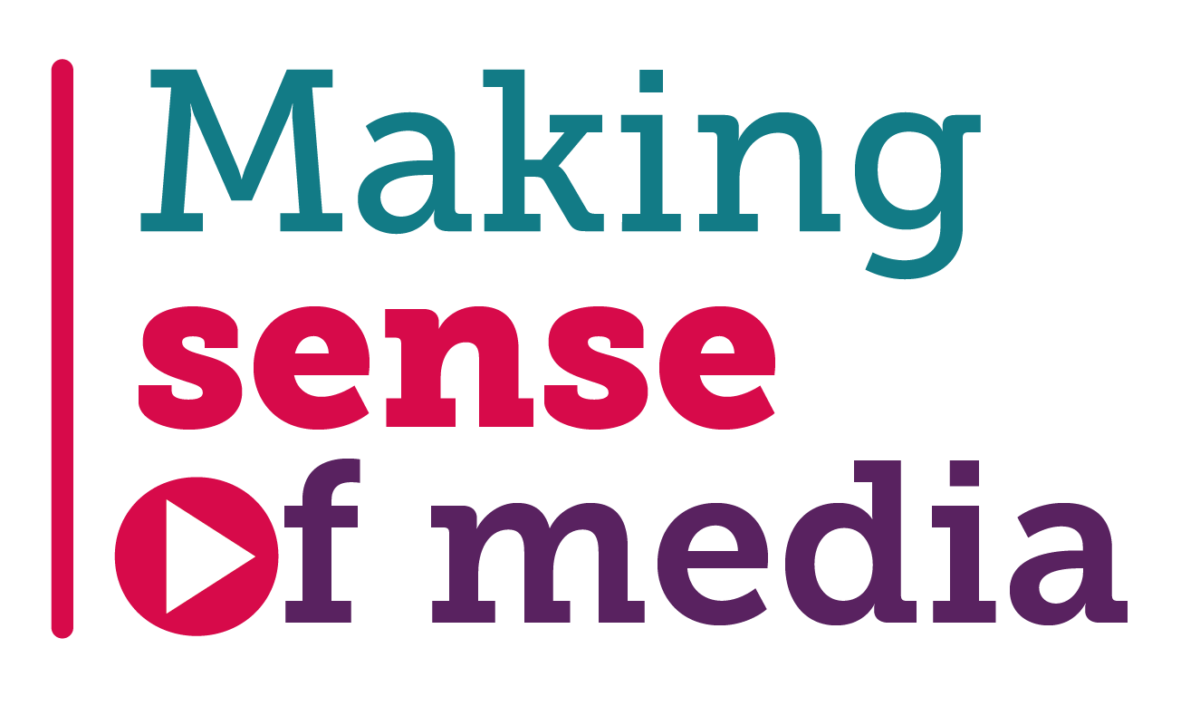 Logo of Making Sense of Media. The words "Making sense of media" in different colours.