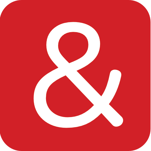 Logo of Media & Learning Association: a white ampersand symbol on a red square background
