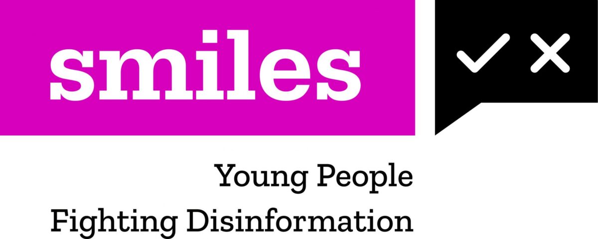 Logo for Smiles, a project on tackling disinformation for teens, with the tagline Young People Fighting Disinformation.