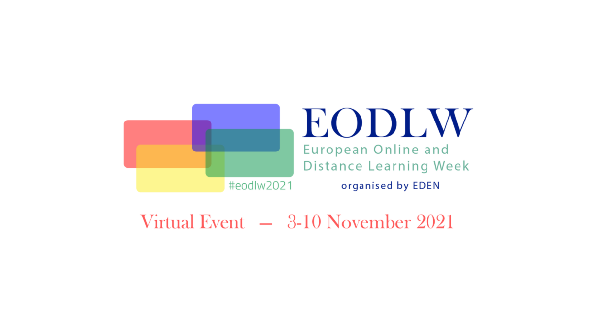 EODLW 2021 banner: European Online and Distance Learning Week, organised by EDEN, Virtual Event, 3-10 November 2021