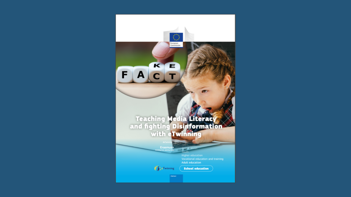 Cover of the eTwinning guide: Teaching Media Literacy and fighting Disinformation with eTwinning