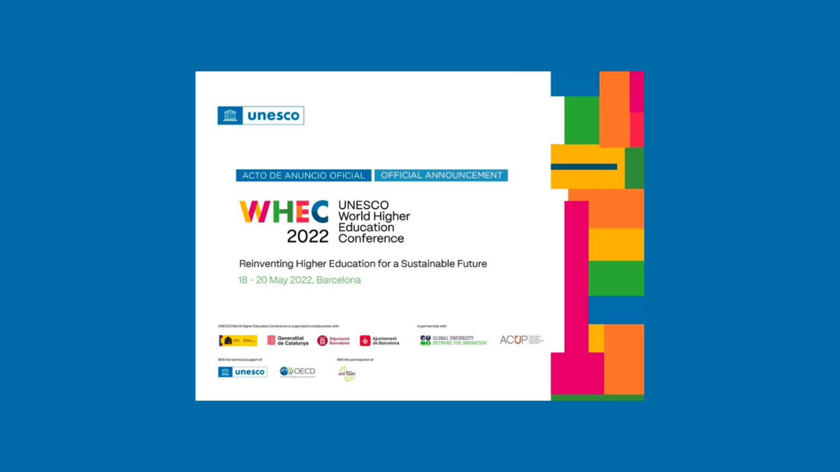 Official announcement for the UNESCO World Higher Education Conference 2022, 18-20 May, Barcelona