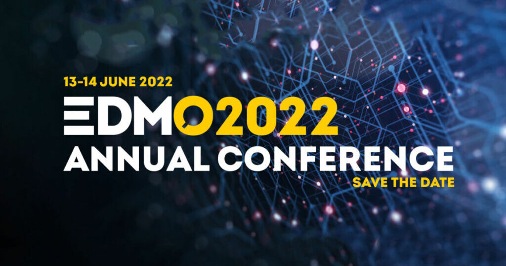 EDMO 2022 Annual Conference banner with date 13-14 June 2022 and text Save the Date