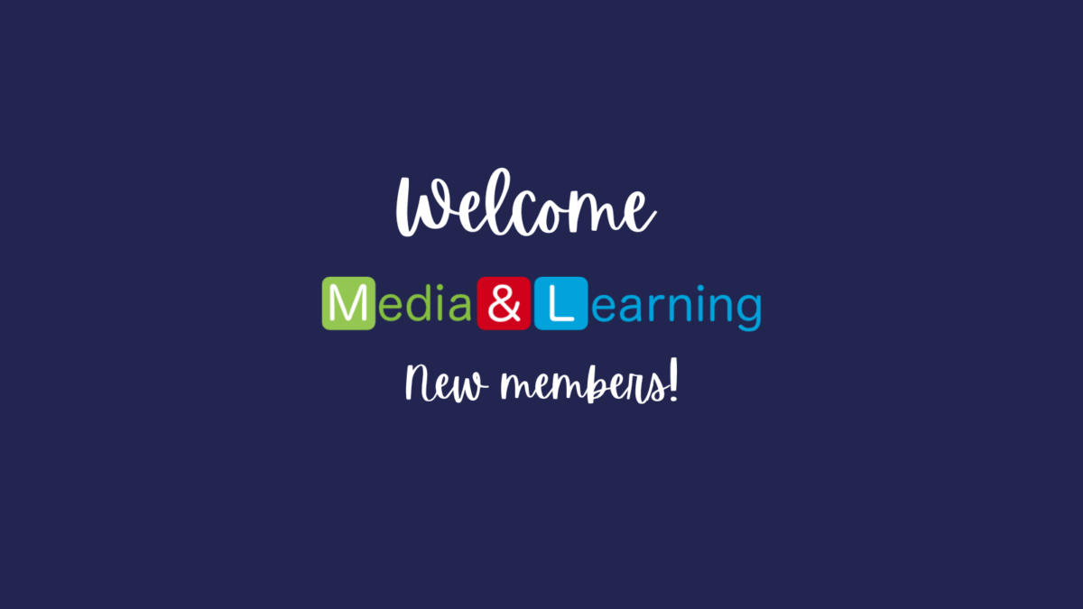 Welcome Media & Learning new members! text on a dark blue background