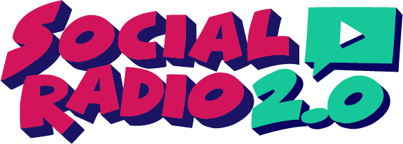 Social Radio 2.0 logo with a speech bubble containing a play button
