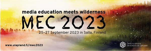 MEC 2023: Media Education Meets Wilderness, 25-27 September 2023 in Salla, Finland. University of Lapland logo.