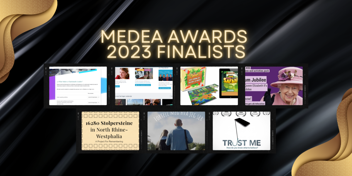 MEDEA Awards 2023 Finalists banner with nine screenshots of the finalist projects