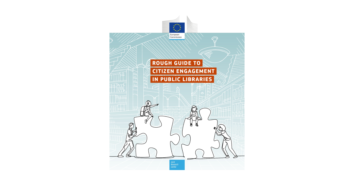 Rough Guide to Citizen Engagement in Public Libraries cover with people assembling puzzle pieces