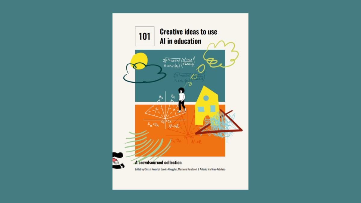 Book cover: 101 Creative ideas to use AI in education, a crowdsourced collection. Edited by Christos Nerantzis, Sandra