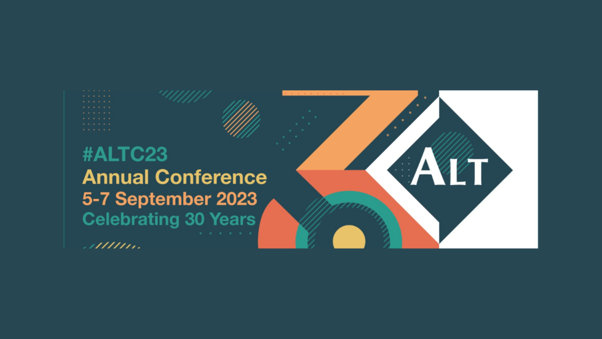 ALT Annual Conference 2023 banner with text: #ALTC23 Annual Conference 5-7 September 2023 Celebrating 30 Years