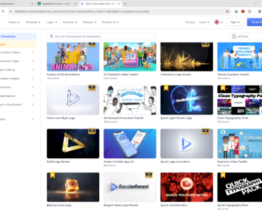 Renderforest, a template-based creative tool for animations